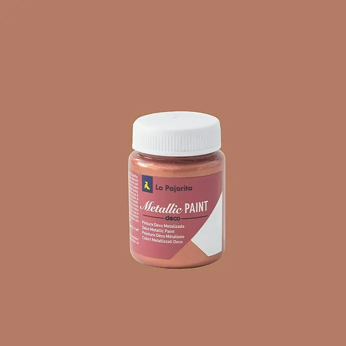 La Pajarita Pintura Metallic Paint - Copper, 75 ml, Brillante - Bote de pintura metálica Deco La Pajarita. Ideal para proyectos decorativos con un acabado metálico.