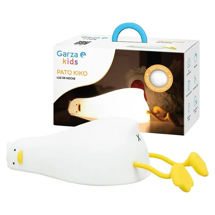 Garza Lámpara de sobremesa LED Pato Kiko - L x An x Al: 1.210 x 103 x 62 mm, 5 W, Intensidad regulable - Foto del producto de la luz nocturna Garza Kids PATO KIKO, un lindo diseño de pato que brinda una iluminación suave y relajante.
