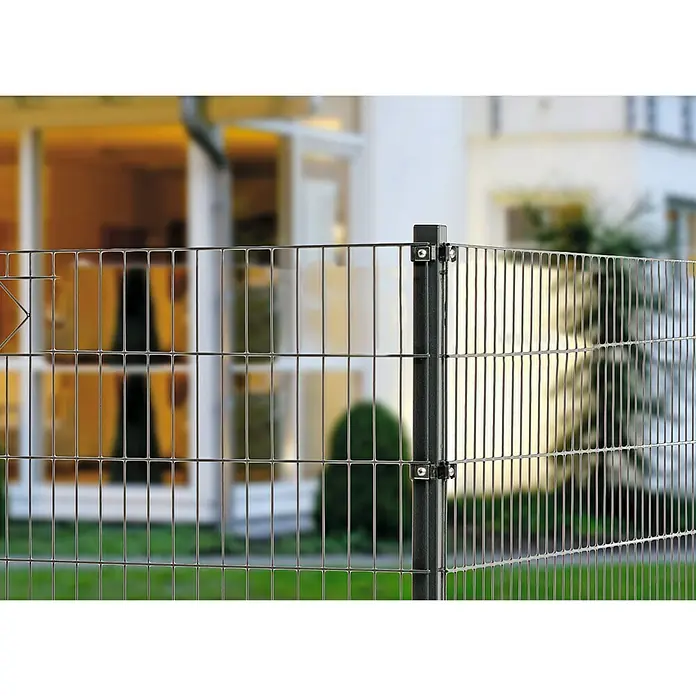 Hadra Eckpfosten - Anthrazit, 50 x 50 x 1.500 mm - Ein Metallzaun mit einer robusten Säule, ideal für die Grundstücksbegrenzung und den Schutz des Gartens, mit sicherem Halt und stilvollem Design.