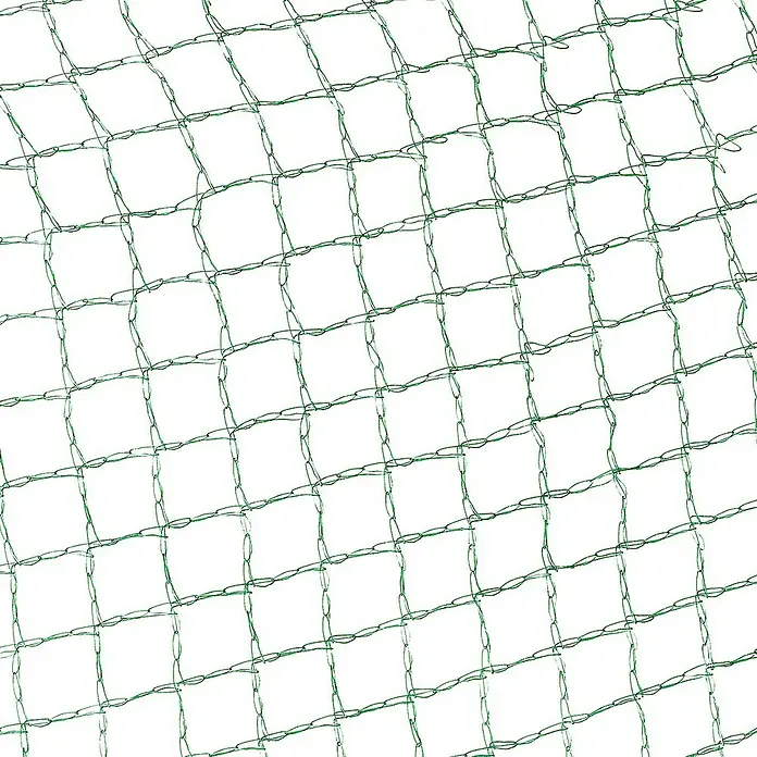 Heissner Teichnetz inklusive Erdspieße - L x B: 400 x 300 cm - Bild eines grünen Netzes mit quadratischen Maschen, ideal für den Gartenbau oder als Schutznetz.