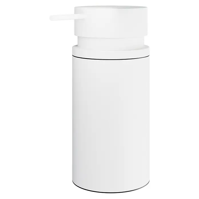 Camargue Antwerpen Seifenspender - Edelstahl, Weiß - Weißer Seifenspender mit zylindrischem Körper und Pumpkopf. Ein stilvolles Accessoire für jedes Badezimmer oder Küche, das Funktionalität und Design vereint.