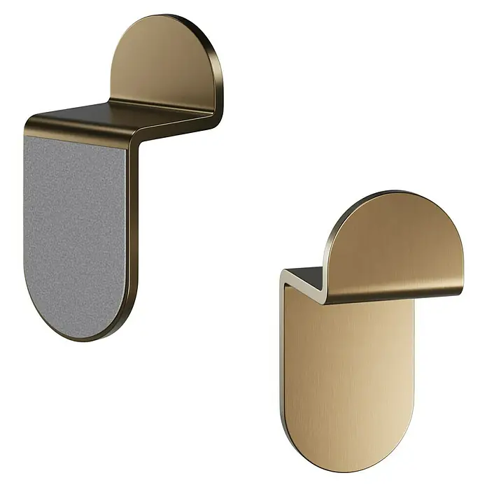 Camargue Antwerpen Handtuchhaken - 2 Stk., Kupfer, Matt - Zwei moderne Wandhaken in Gold und Grau, die ein stilvolles und funktionales Design für die Aufbewahrung bieten.