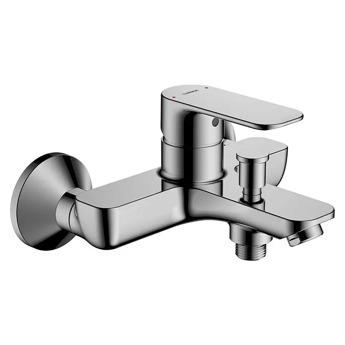 Hansa Pico Badewannenarmatur - Ausladung Armatur: 165 mm, Chrom, Glänzend - Chrom-Badarmatur mit Hebel und Umsteller für Brause, stilvoll und modern gestaltet, ideal für jedes Badezimmer.