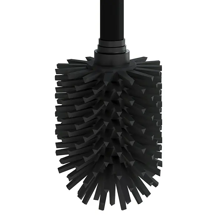 Camargue Antwerpen WC-Bürstengarnitur - Edelstahl, Schwarz - Schwarze Toilettenbürste mit dreieckigen Borsten für eine gründliche Reinigung. Praktisch und langlebig im Gebrauch.