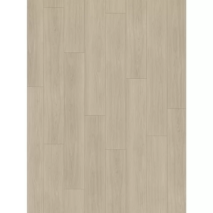 Parador Designboden Modular One - Eiche Artemis pearl, Landhausdiele, 1.285 x 194 x 8 mm - Helle Holzplanken mit natürlicher Maserung, als Bodenbelag verlegt.