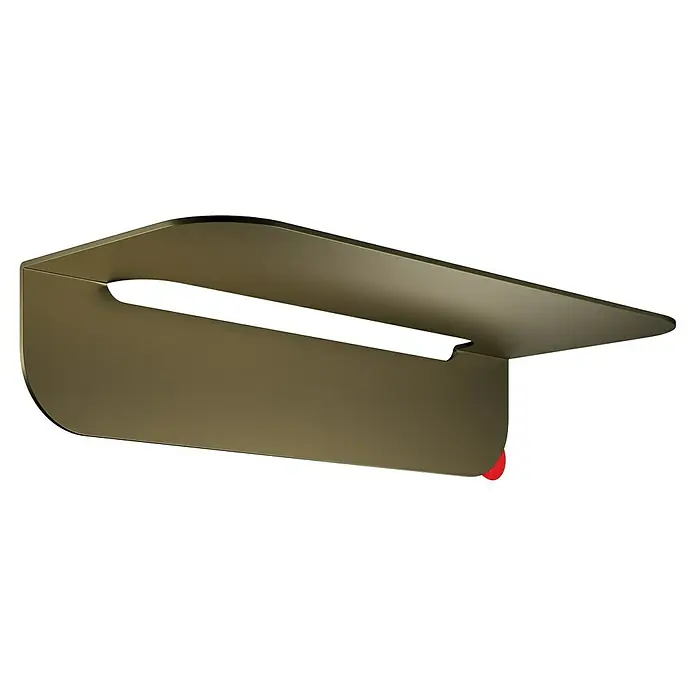 Camargue Antwerpen Ablage - Breite: 25 cm, Gold, Matt - Nahaufnahme einer stilvollen, modernen Wandablage in Goldoptik, die Funktionalität und elegantes Design vereint, um jedem Raum einen Hauch von Klasse zu verleihen.