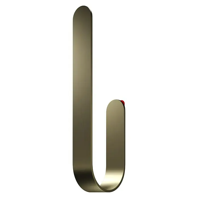 Camargue Antwerpen Ersatzpapierrollenhalter - Gold, Matt - Nahaufnahme einer eleganten, goldenen Wandhalterung. Das minimalistische Design der Garderobenhaken ist ideal für stilvolle Wohnräume.