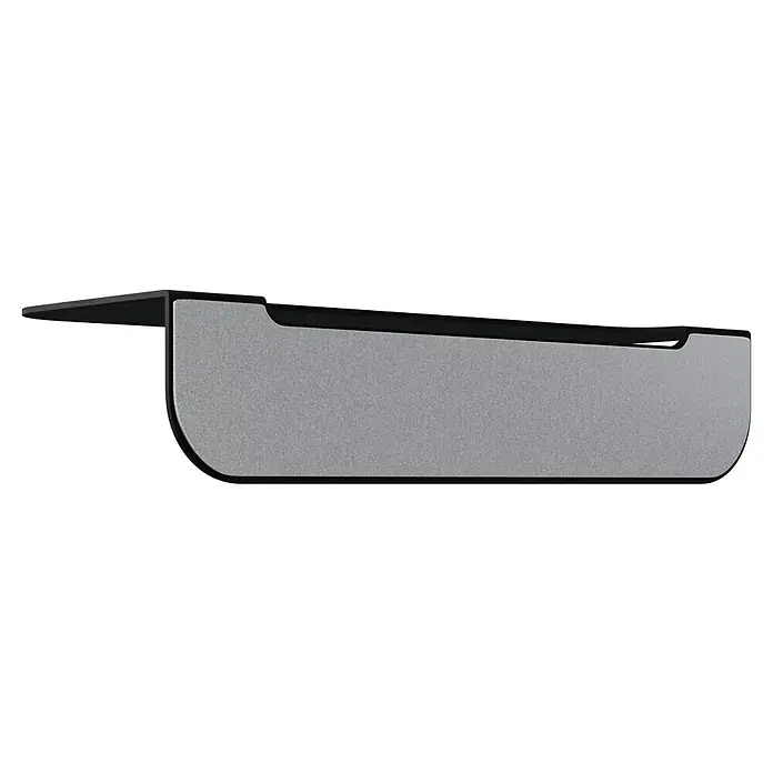 Camargue Antwerpen Ablage - Breite: 25 cm, Schwarz, Matt - Eine moderne, graue Ablage mit elegantem, schwarzem Rand. Das ideale Accessoire, um Ordnung und Stil in Ihr Büro zu bringen.