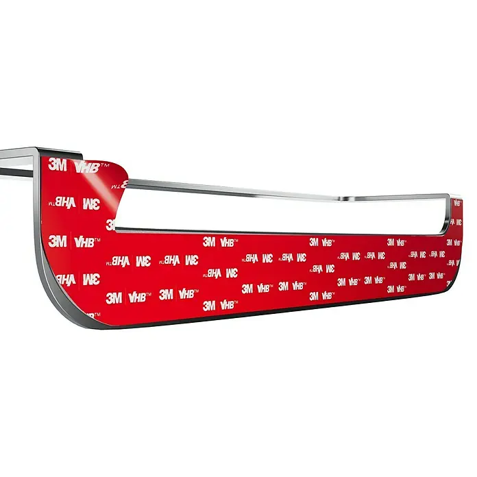 Camargue Antwerpen Handtuchhalter - Breite: 32 cm, Edelstahl, Matt - Nahaufnahme eines Produkts, das mit 3M VHB-Klebeband befestigt ist und eine starke Haftung für verschiedene Anwendungen bietet.