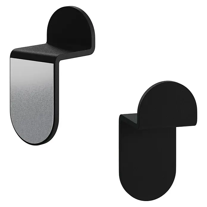 Camargue Antwerpen Handtuchhaken - 2 Stk., Schwarz, Matt - Zwei Haken in Schwarz und Silber für die Wandmontage, ideal zur Aufbewahrung von kleinen Gegenständen.