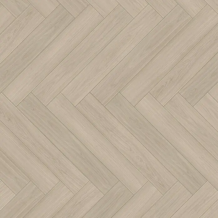 Parador Designbodenmuster Modular ONE Eiche Artemis pearl - 200 x 140 x 9 mm, Fischgrät - Helle Holzböden im Fischgrätmuster. Das Parkett hat eine natürliche Holzoptik mit feinen Maserungen und einer glatten Oberfläche.