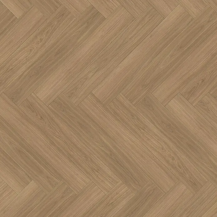 Parador Designbodenmuster Modular ONE Eiche Artemis karamellbraun - 200 x 140 x 9 mm, Fischgrät - Helles Holzparkett im Fischgrätmuster. Das Parkett hat eine natürliche Holzmaserung, die Wärme und Eleganz ausstrahlt.