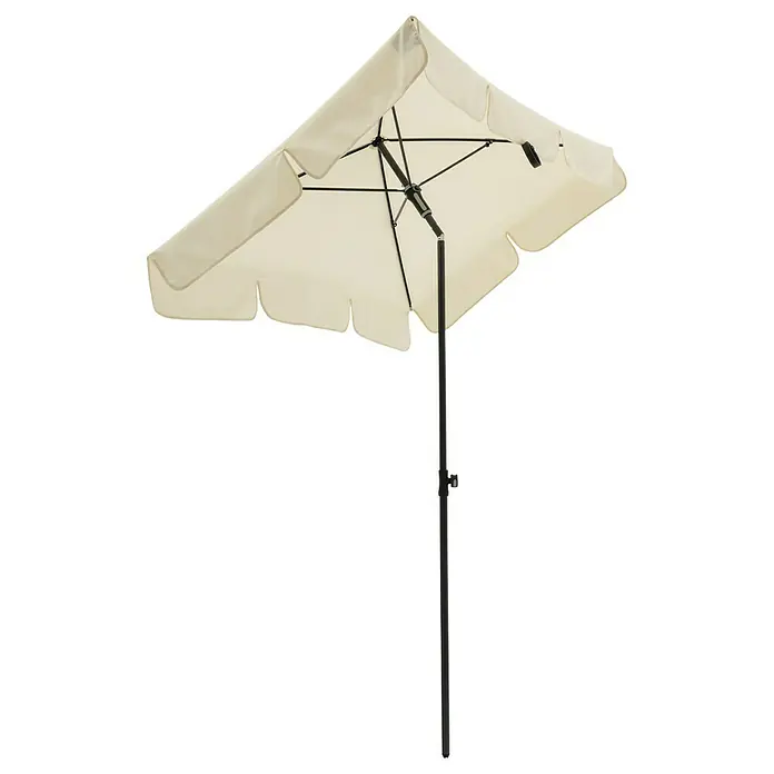 Sunfun Balkonschirm Messina II - Natur, Bespannungsmaß (L x B): 180 x 120 cm - Cremefarbener, rechteckiger Sonnenschirm für den Garten.