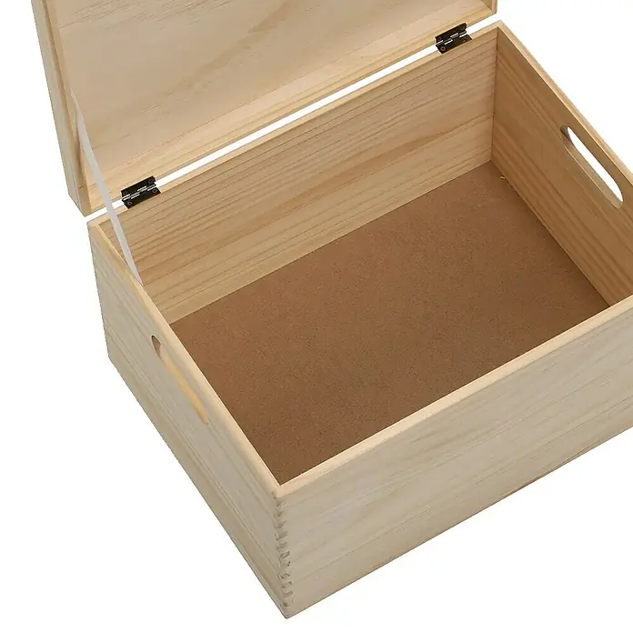 Zeller Present Holzkiste - L x B x H: 40 x 30 x 23 cm, Holz - Offene Holzkiste mit Griffen und hellem Innenraum, ideal zur Aufbewahrung verschiedener Gegenstände.