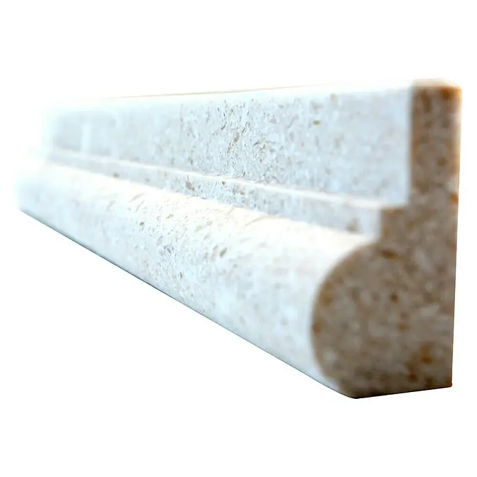Fliesenbordüre Colonial PO 49348 - 30,5 x 4,8 cm, Creme, Matt - Elegante Quarzstein-Arbeitsplatte mit profilierter Kante, ideal für Küchen und Bäder. Hochwertiges Material für stilvolles Design.