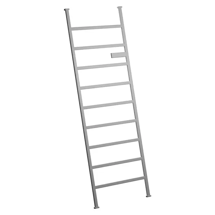 Purline Radiador toallero eléctrico NTW Stair - An x Al: 54 x 150 cm, 300 W, Blanco - Barra de pared gris con barras dispuestas de forma desigual. La barra de pared es un dispositivo de entrenamiento versátil.