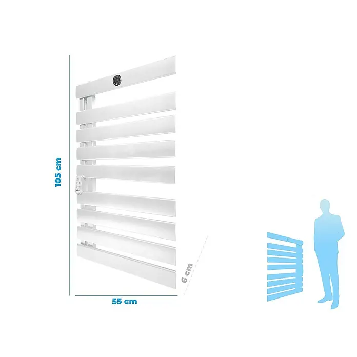 Purline Elektro-Badheizkörper NTW-15 Wifi - B x H: 55 x 91 cm, 500 W, Weiß - Heizkörper-Handtuchwärmer in Weiß mit Maßen 105 cm Höhe, 55 cm Breite und 6 cm Tiefe, ideal für jedes Badezimmer.