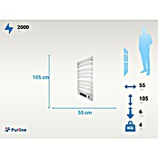 Purline Elektro-Badheizkörper NTW-25 Wifi (B x H: 55 x 91 cm, 1 500 W, Weiß) | BAUHAUS