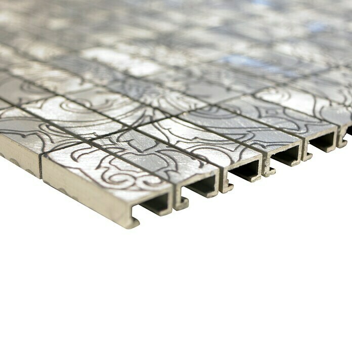 Mosaikfliese Rechteck ALF C101D (30 x 30 cm, Aluminium)