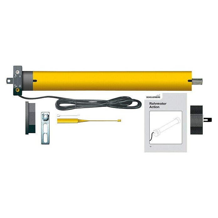 Schellenberg Rohrmotor (Max. Rollladenfläche: 4 m² bei Kunststoffrollläden, Einbaulänge: 500 mm, Zugkraft: 18 kg)