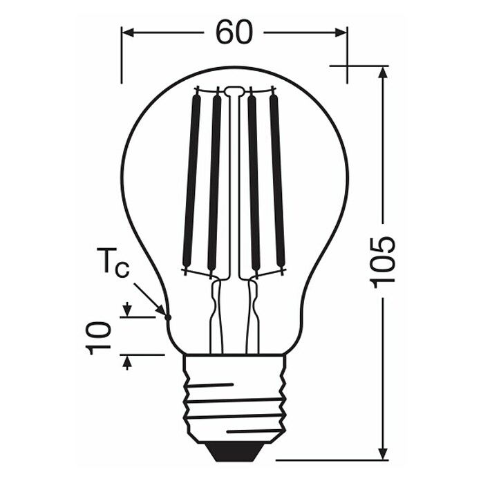 Osram LED-Leuchtmittel CLA60 (3,8 W, 806 lm, Klar) | BAUHAUS