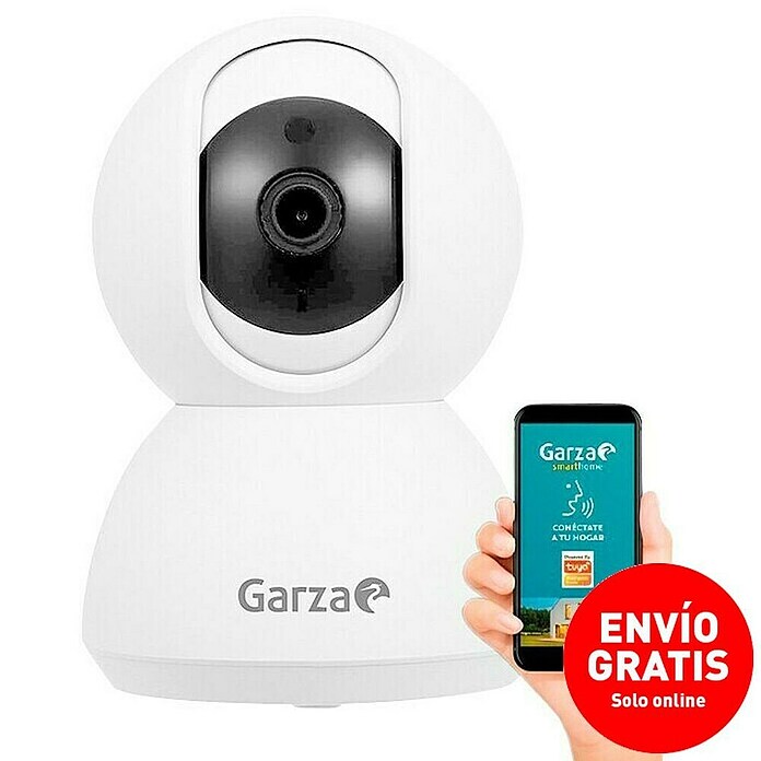 Garza Smart Cámara de vigilancia Exterior Inteligente WiFi 360 Grados, 1080P HD, IP65