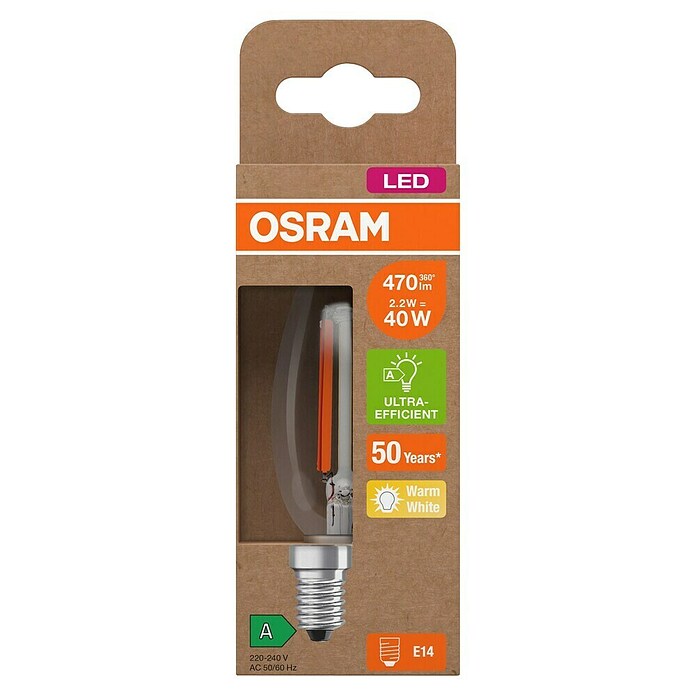 Osram LED-Leuchtmittel CLB40 (2,2 W, 470 lm, Klar) | BAUHAUS