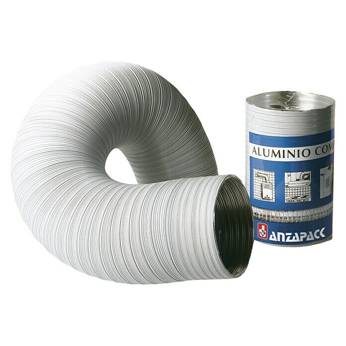 Tubo flexible de aluminio (Ø x L: 100 mm x 100 cm, Blanco)