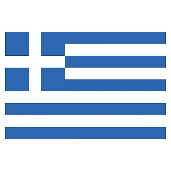 Bandera Grecia - 70 x 110 cm - Bandera de Grecia. La bandera griega consta de nueve franjas horizontales, alternativamente azules y blancas, y una cruz blanca en la esquina superior izquierda.