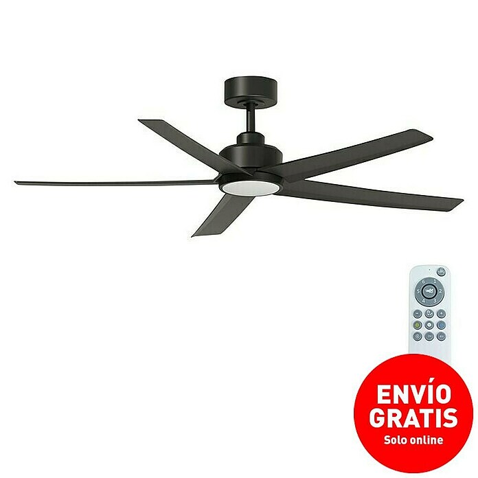 Arte confort Ventilador de techo Bangok (Negro, 132 cm, 35 W, Blanco cálido) | BAUHAUS