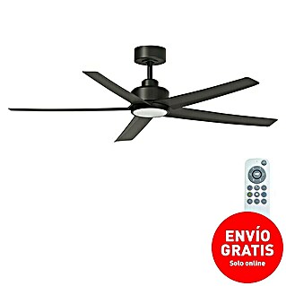 Arte confort Ventilador de techo Bangok (Negro, 132 cm, 35 W, Blanco cálido)