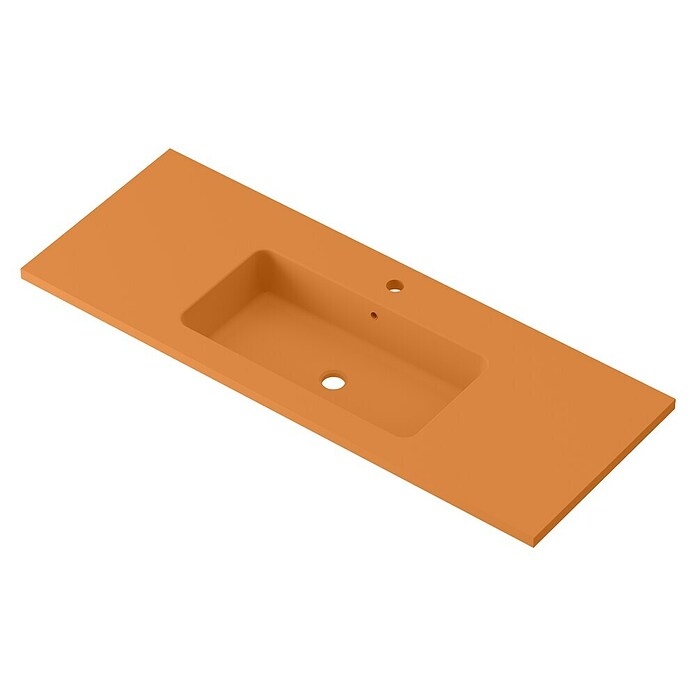 Lavabo Zeppelin (120,5 x 45,5 cm, Orificios para grifo: Medio, Con desbordamiento, Melocotón) | BAUHAUS