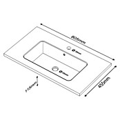 Lavabo Zeppelin (80,5 x 45,5 cm, Orificios para grifo: Medio, Con desbordamiento, Nut) | BAUHAUS