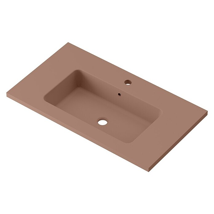 Lavabo Zeppelin (80,5 x 45,5 cm, Orificios para grifo: Medio, Con desbordamiento, Rosa california) | BAUHAUS