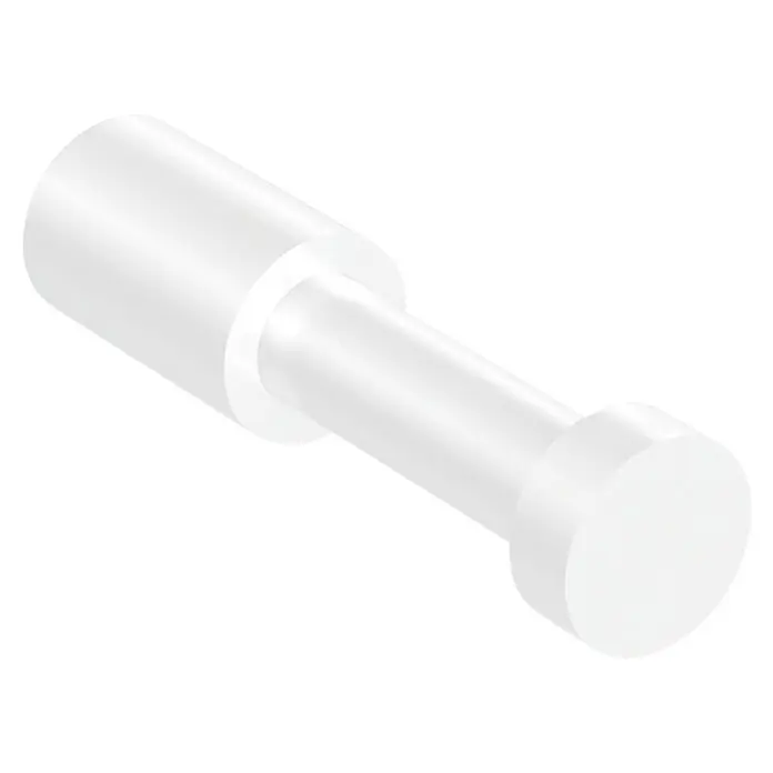 Cosmic Enkel Toallero de gancho - Blanco - Un pasador conector Technic de LEGO cilíndrico blanco con dos cabezas de diferentes tamaños, utilizado para fijar elementos entre sí.