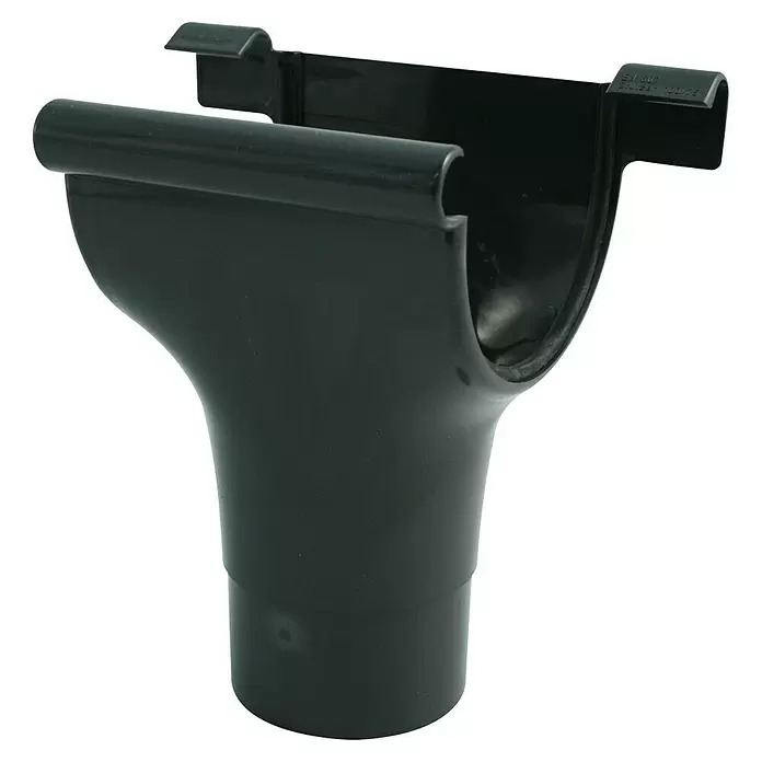 Marley Rinnenstutzen - 125/75 mm, Kunststoff, Anthrazit - Schwarzer Kunststoff-Regenrinnenablaufstutzen.