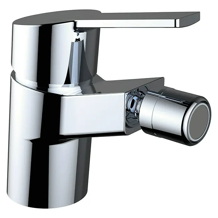 Clever Eno-X Grifo monomando de bidé - Cromo, Resplandeciente - Elegante grifo cromado con palanca y botón de control lateral para baño o cocina. Diseño atemporal para instalaciones sanitarias modernas.