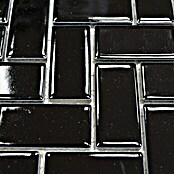 Mozaïektegel Visgraat CHB 6BG (29,8 x 29,8 cm, Zwart, Glanzend)
