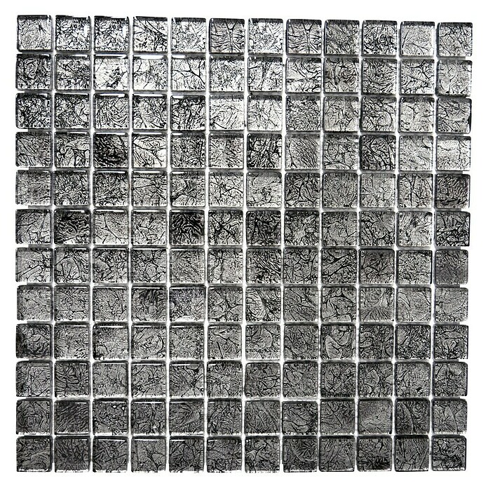 Mosaikfliese Quadrat Crystal Uni XCM 8BL17 (30 x 30 cm, Schwarz, Glänzend)