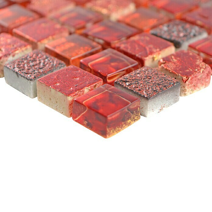 Mosaikfliese Quarat Crystal Mix XCM M720 (30 x 30 cm, Rot, Glänzend)