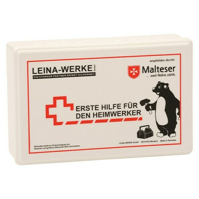 Leina-Werke Erste-Hilfe-Set Für Heimwerker (80 x 255 x 166 mm, Material Box: Kunststoff, Farbe: Weiß)