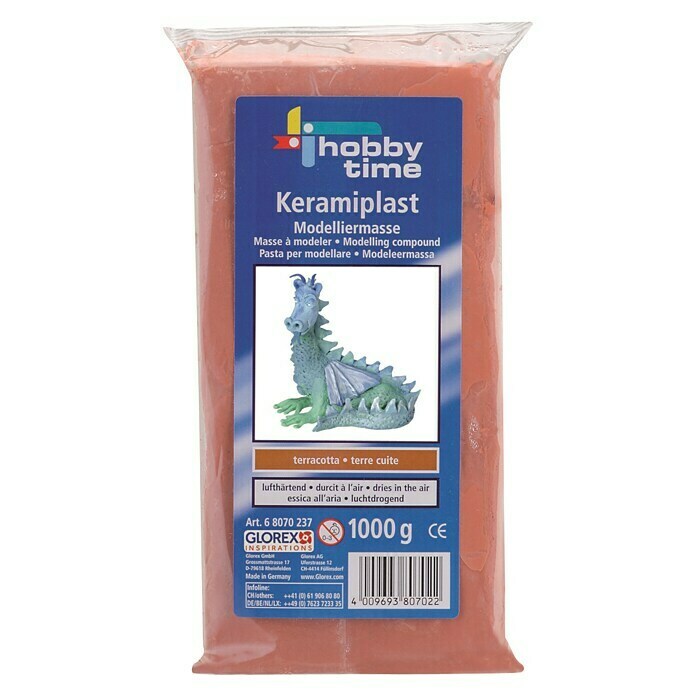 Glorex Hobby Time Keramiplast1.000 g, Terracotta Front View