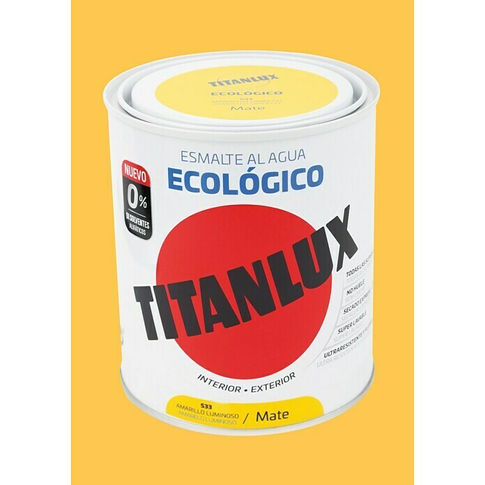 Titanlux Esmalte de color Eco Amarillo luminoso (750 ml, Mate)