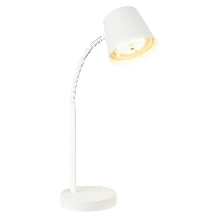Brilo Akku-Tischleuchte Biwo - 5,5 W, L x B x H: 23 x 13 x 38,5 cm, Weiß, Warmweiß - Weiße Schreibtischlampe mit flexiblem Hals und warmem Lichtschein. Ideal für Büro und Zuhause.