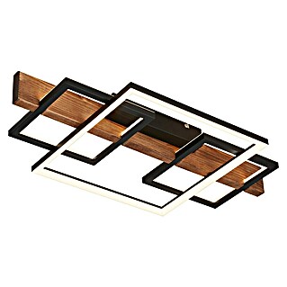 Briloner LED-Deckenleuchte Frame Cadre (32 W, L x B x H: 55 x 30 x 8 cm, Schwarz, Holz, Warmweiß)