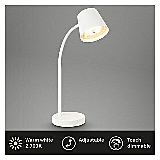 Brilo Akku-Tischleuchte Biwo (5,5 W, L x B x H: 23 x 13 x 38,5 cm, Weiß, Warmweiß)