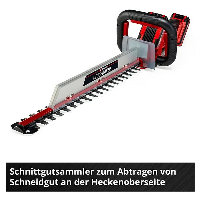 Einhell Power X-Change 18V Akku-Heckenschere GE-CH 36/61 - 18 V, Li-Ionen, Ohne Akku, Schnittlänge: 61 cm - Heckenschere mit Schnittgutsammler zum Abtragen von Schnittgut an der Heckenoberseite. Sauberes Schneiden ohne lästiges Aufsammeln.