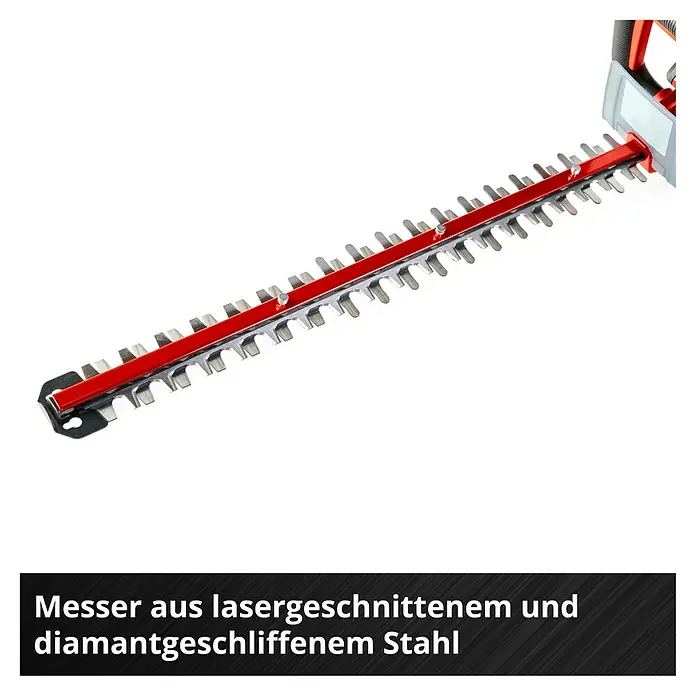 Einhell Power X-Change 18V Akku-Heckenschere GE-CH 36/61 - 18 V, Li-Ionen, Ohne Akku, Schnittlänge: 61 cm - Messer einer Heckenschere aus lasergeschnittenem und diamantgeschliffenem Stahl für präzise Schnitte.