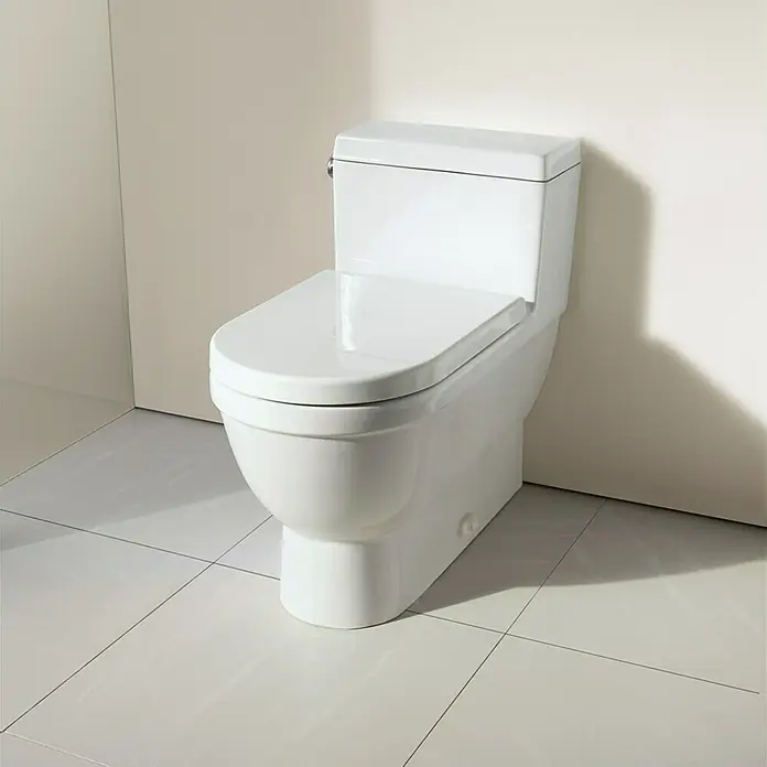 Duravit Starck 3 Spülkasten - Ohne Spezialglasur, Keramik, Weiß, Rechts - Ein modernes, weißes Stand-WC mit klaren Linien und einem minimalistischen Design, ideal für ein stilvolles Badezimmer.