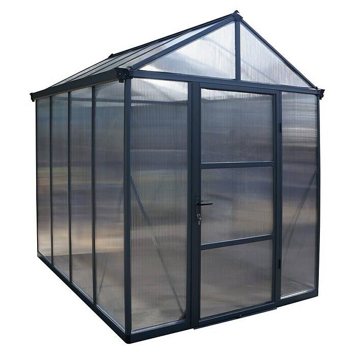 Palram Invernadero (1,95 x 2,44 x 2,68 m, Espesor de vidrio: 10 mm, Policarbonato)